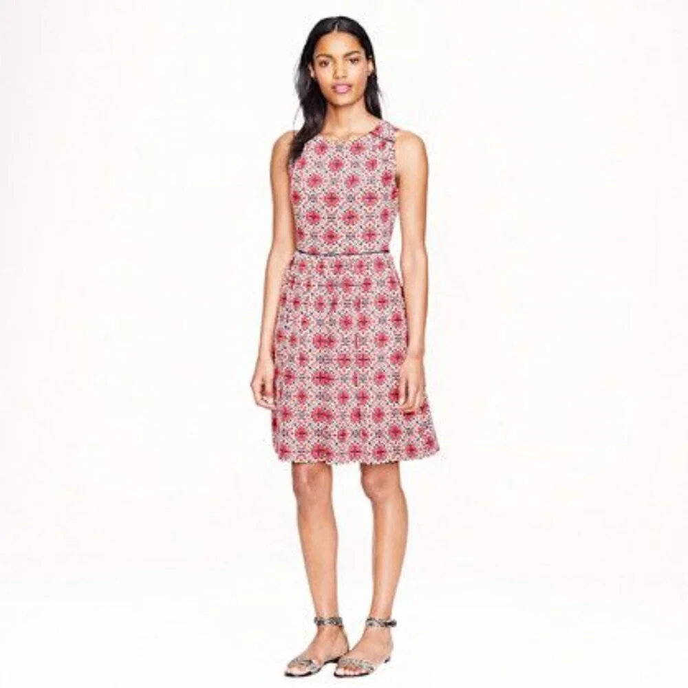 VGUC J.Crew California Poppy Print Silk Dress Size 0